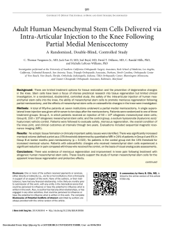 Adult Human Mesenchymal Stem Cells Delivered via Intra