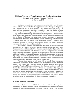 Soldiers of the Lord: Francis Asbury and Freeborn Garrettson