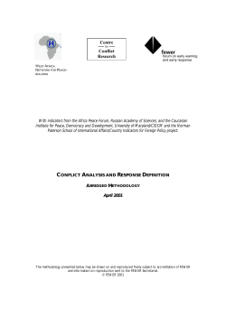 Conflict Analysis and Response Definition
