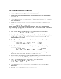 Electrochemistry Practice Questions
