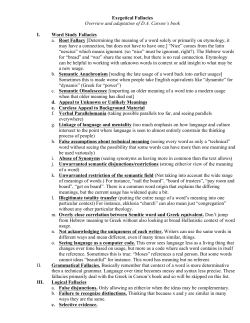 Exegetical Fallacies - Holy Nativity Episcopal Church