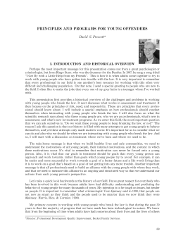 PRINCIPLES AND PROGRAMS FOR YOUNG OFFENDERS