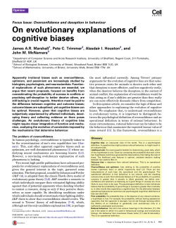 On evolutionary explanations of cognitive biases