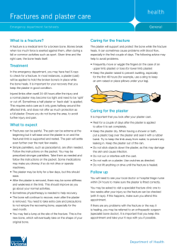 Fractures and plaster care