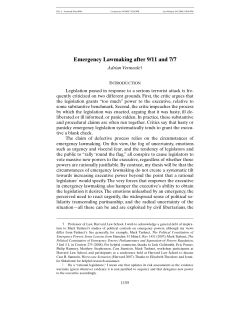 Emergency Lawmaking after 9/11 and 7/7