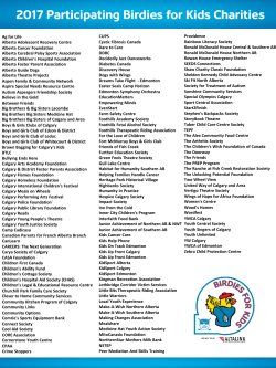 2017 Participating Birdies for Kids Charities