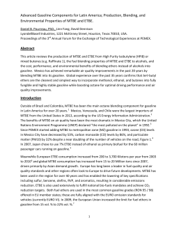 Advanced Gasoline Components for Latin America