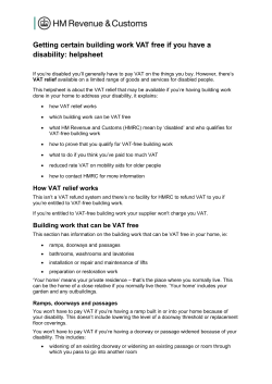 Getting certain building work VAT free if you have a disability