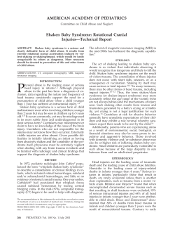 AMERICAN ACADEMY OF PEDIATRICS Shaken Baby Syndrome