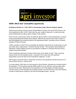 ADM`s WILD deal `exemplifies opportunity`