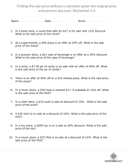 Finding the sale price without a calculator given the original price
