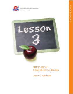 NUTRITION 101: A Taste of Food and Fitness Lesson 3