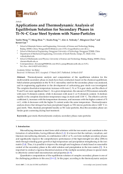 Applications and Thermodynamic Analysis of Equilibrium Solution
