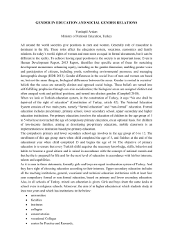 GENDER IN EDUCATION AND SOCIAL GENDER RELATIONS