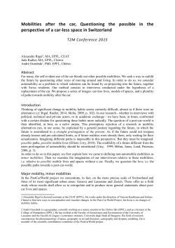 Mobilities after the car, Questioning the possible in the