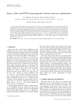 Epoxy, ZnO, and PTFE nanocomposite: friction and wear optimization