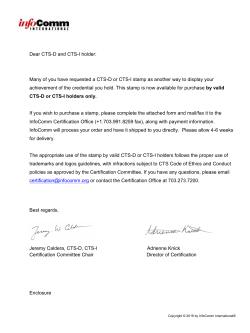 Dear CTS-D and CTS-I holder: Many of you have requested a CTS