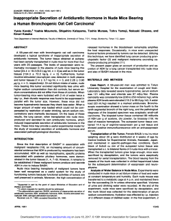 Inappropriate Secretion of Antidiuretic Hormone