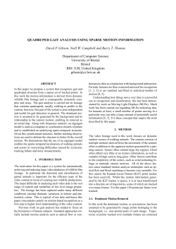 QUADRUPED GAIT ANALYSIS USING SPARSE