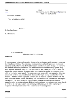 Load Shedding using Window Aggregation