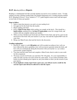 RIP explanation and sample Main Events chart
