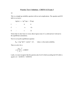 Practice Test 1 Solutions - CHEM 112 Exam 3 s = 4