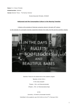 Hollywood and the Consumption Culture in the Roaring Twenties