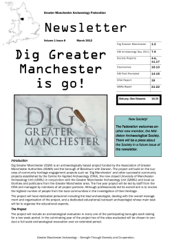 Dig Greater Manchester is go! Newsletter