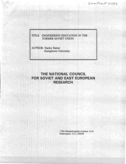 Engineering Education in the Former Soviet Union