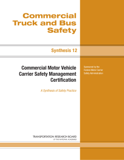 Commercial Motor Vehicle Carrier Safety Management Certification