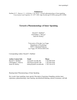 Toward a Phenomenology of Inner Speaking