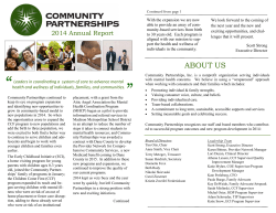 2014 CP Annual Report - Community Partnerships
