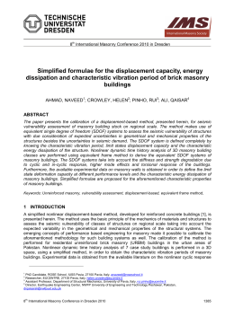 Simplified formulae for the displacement capacity, energy