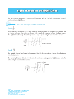 Light Travels In Straight Lines