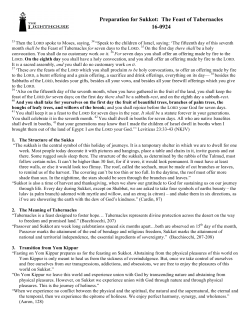 Preparation for Sukkot: The Feast of Tabernacles