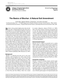 The Basics of Biochar: A Natural Soil Amendment