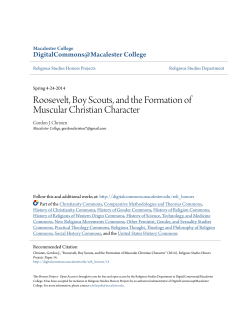 Roosevelt, Boy Scouts, and the Formation of Muscular Christian