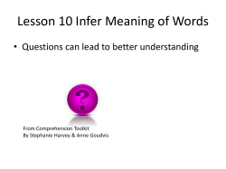 Lesson 10 Infer Meaning of Wrods