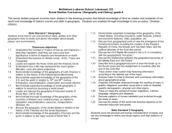 Bethlehem Lutheran School, Lakewood, CO Social Studies