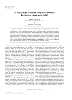 Is expanding retrieval a superior method for learning text materials?