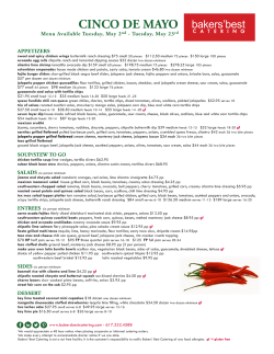 cinco de mayo - Bakers` Best Catering