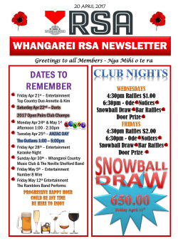 20 April 2017 - the Whangarei RSA