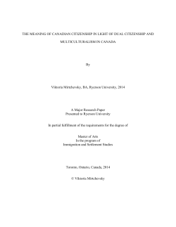 The meaning of Canadian citizenship in light of dual citizenship and