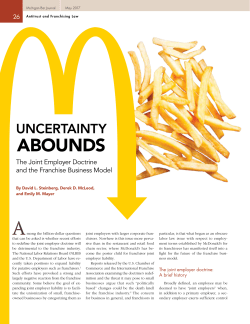 The Joint Employer Doctrine and the Franchise Business Model