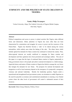 ethnicity and the politics of state creation in nigeria