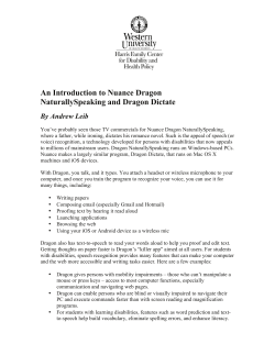An Introduction to Nuance Dragon NaturallySpeaking and Dragon