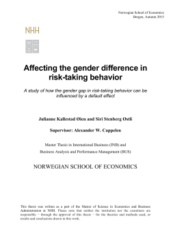Affecting the gender difference in risk-taking behavior