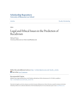 Legal and Ethical Issues in the Prediction of Recidivism