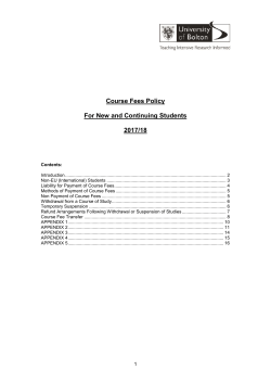Course Fees Policy 2017-18
