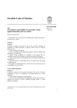 Act on criminal responsibility for genocide, crimes against humanity